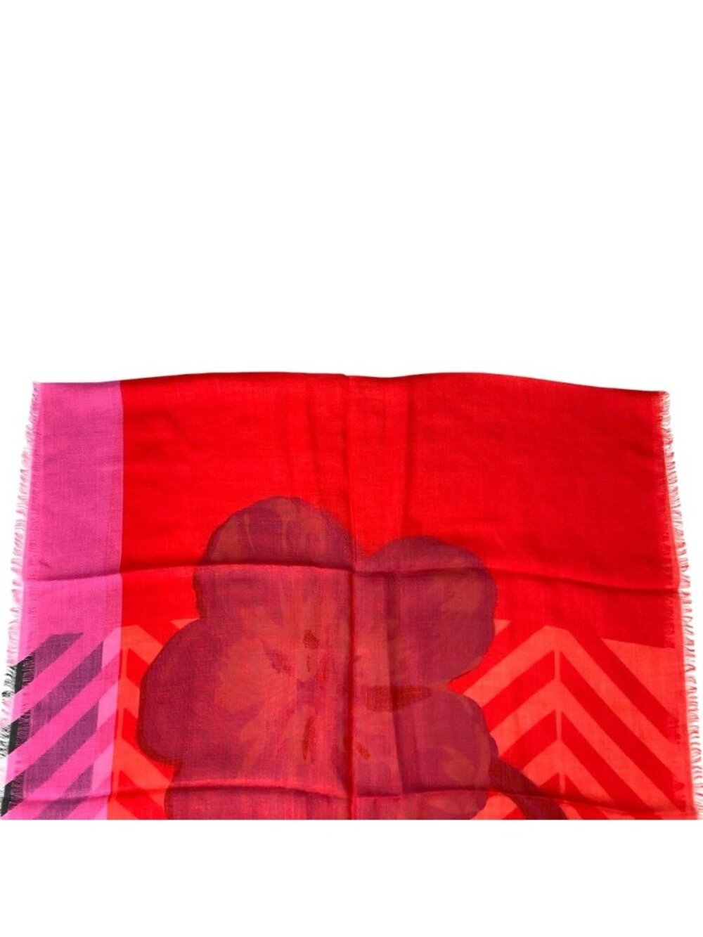 Dior Scarf Shawl Large Flower Red Cashmere Coordination Arrangement Neck Cover - Picture 6 of 10